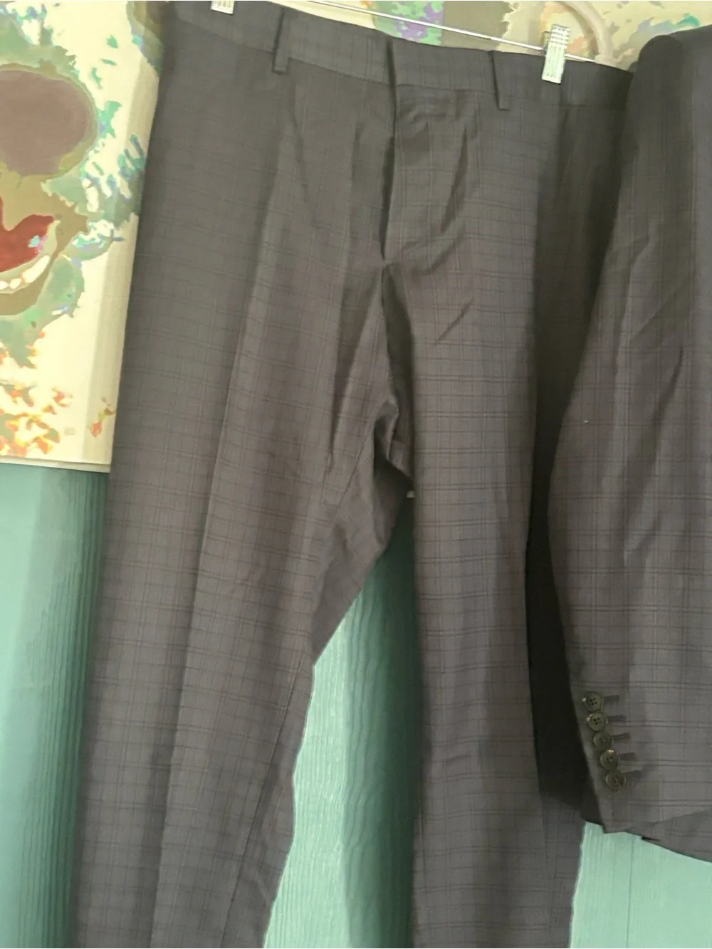 Gucci Men's Gray-Blue Plaid Two-Piece Suit make an offer